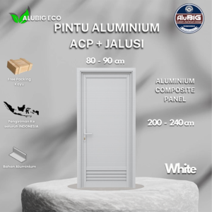 Pintu kamar mandi / Gudang Bahan Aluminium ACP + JALUSI Swing "ALUBIG ECO"